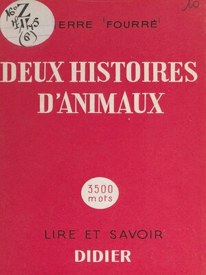 cover image of Deux histoires d'animaux